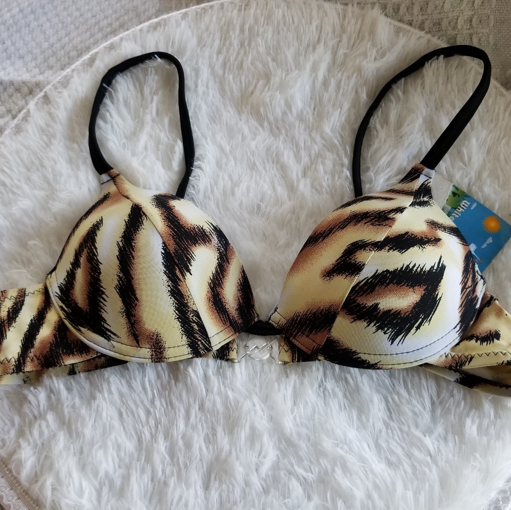 White Sand Beach Animal print swim bra top